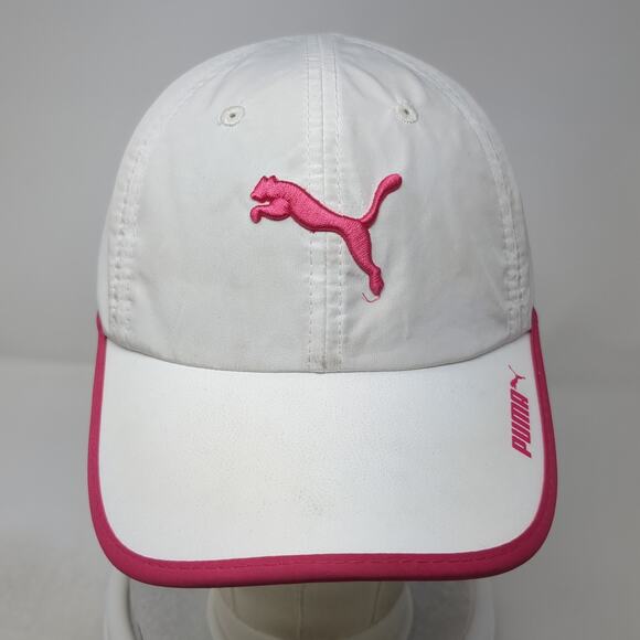 Puma Snapback Baseball Cap White One Size Adjustable Embroidered Vented Holes - Picture 2 of 11